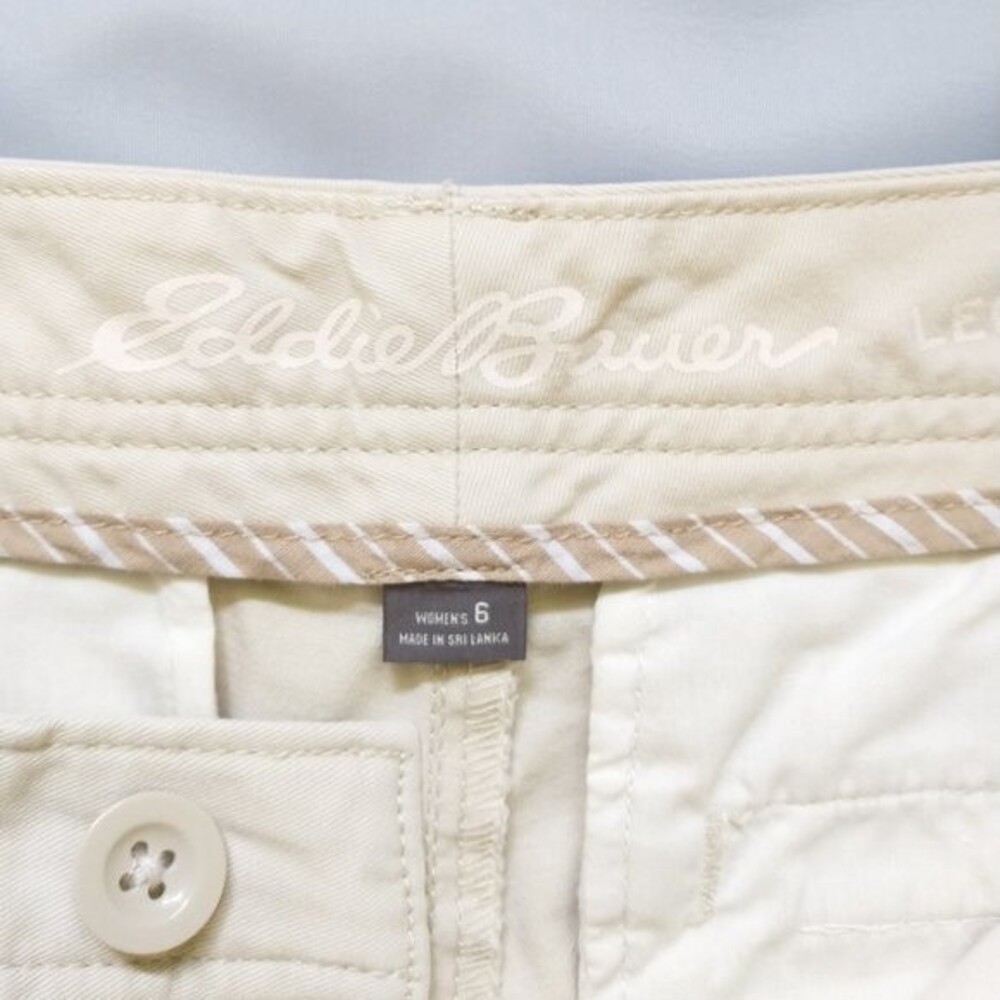 Eddie Bauer Womens Shorts 6 Beige/Cream Legend Wash Cotton 11" Inseam - Picture 5 of 12